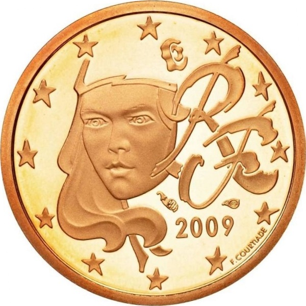 Франция 2 Евро цент (2009) KM#