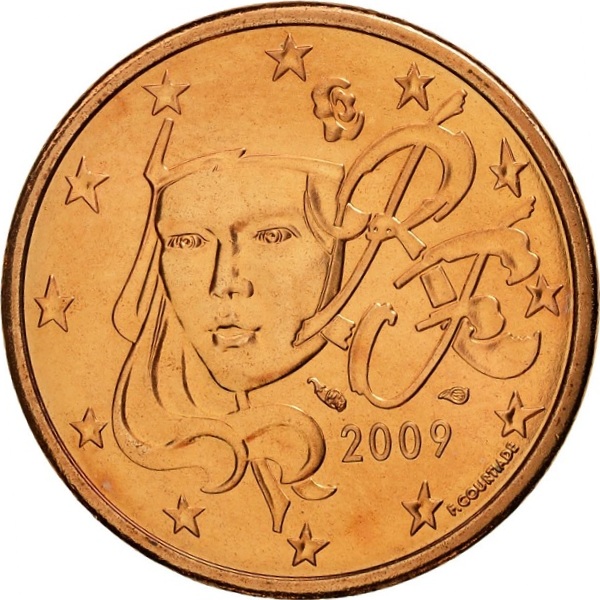 Франция 5 Евро цент (2009) KM#