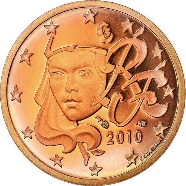 Франция 2 Евро цент (2010) KM#