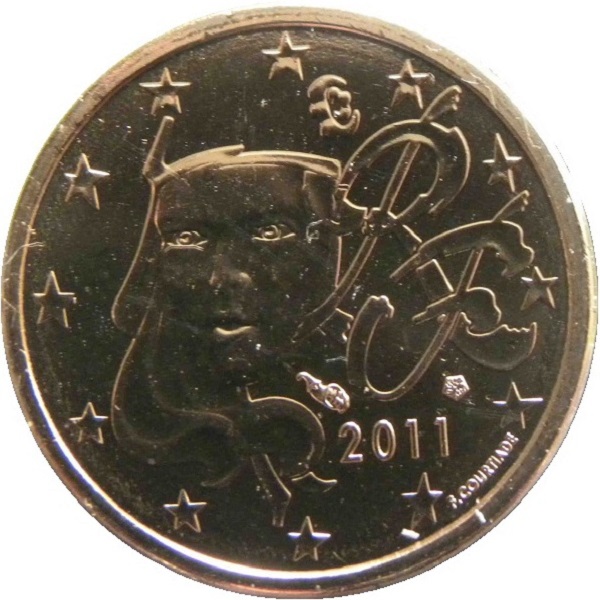Франция 1 Евро цент (2011) KM#