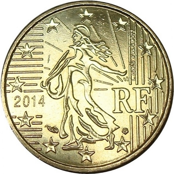 Франция 10 Евро цент (2014) KM#