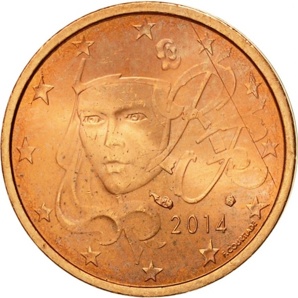 Франция 2 Евро цент (2014) KM#