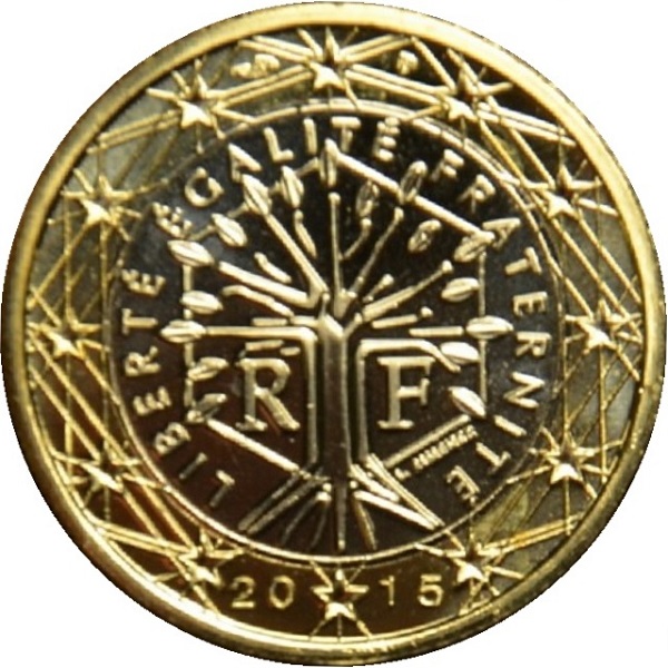 Франция 1 Евро (2015) KM#