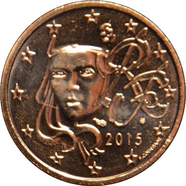 France 1 Euro cent (2015) KM#