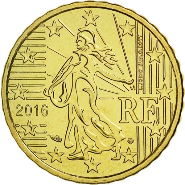 Франция 10 Евро цент (2016) KM#