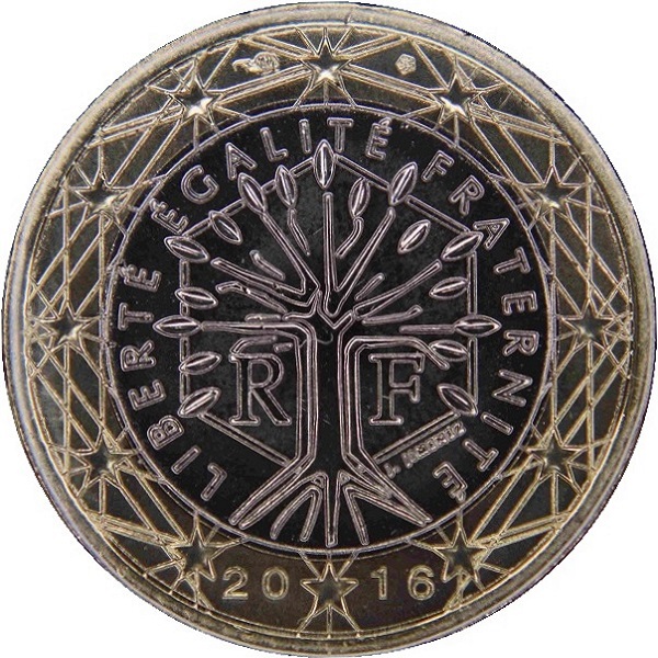 Франция 1 Евро (2016) KM#