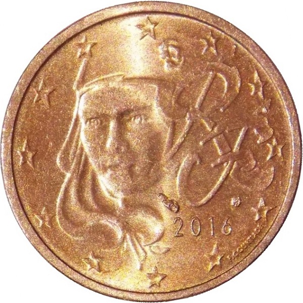 Франция 2 Евро цент (2016) KM#
