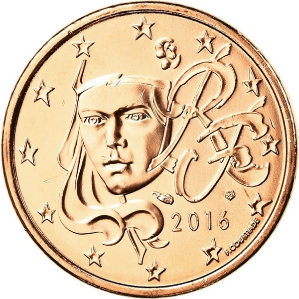 Франция 5 Евро цент (2016) KM#