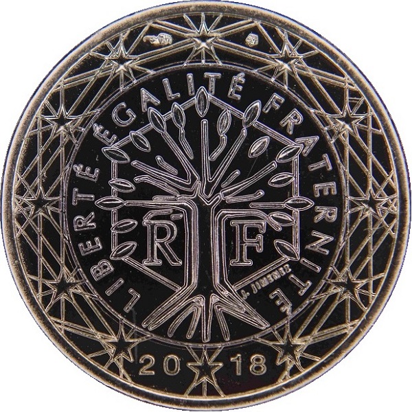 Франция 1 Евро (2018) KM#