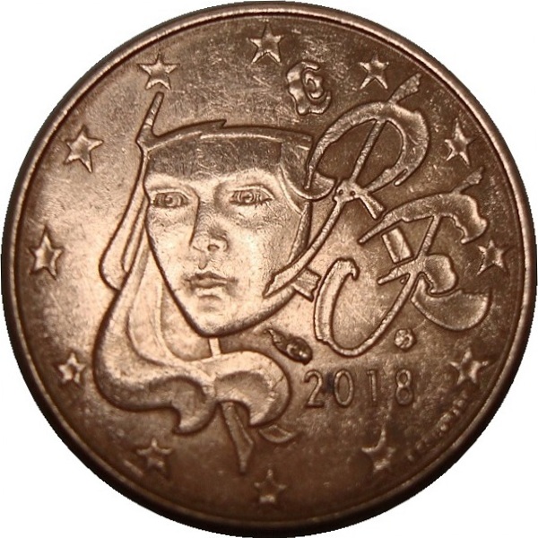 Франция 1 Евро цент (2018) KM#
