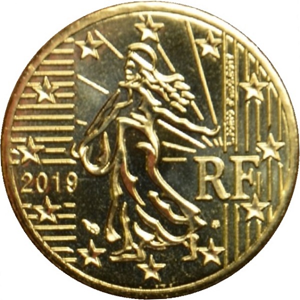 Франция 10 Евро цент (2019) KM#
