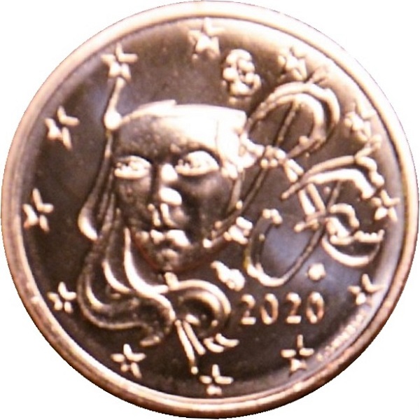 Франция 1 Евро цент (2020) KM#