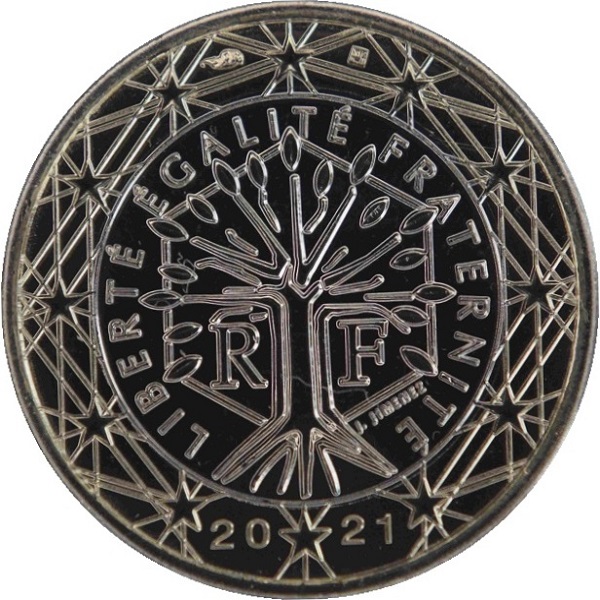 Франция 1 Евро (2021) KM#