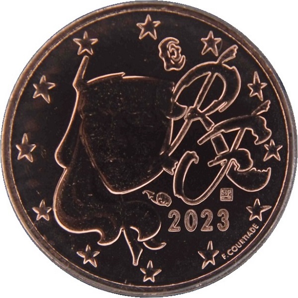 France 1 Euro cent (2023) KM#