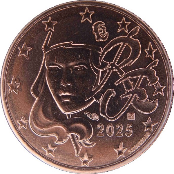 Франция 2 Евроцент (2025) KM#