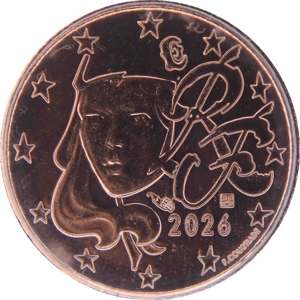 Франция 1 Евроцент (2026) KM#