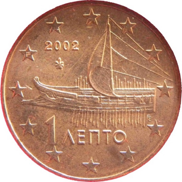 Греция 1 Евро цент (2002) "F" KM#
