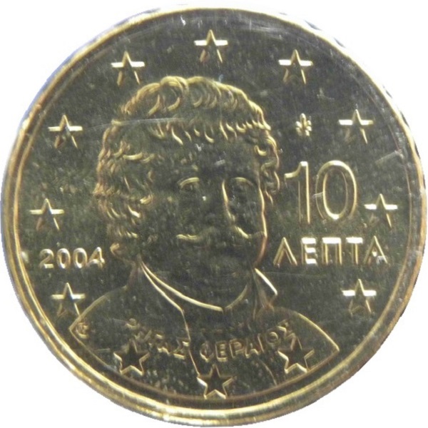 Греция 10 Евро цент (2004) KM#