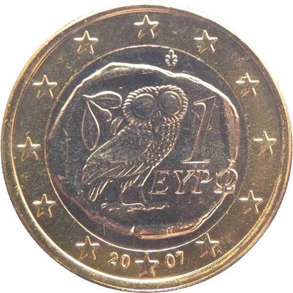 Greece 1 Euro (2007) KM#