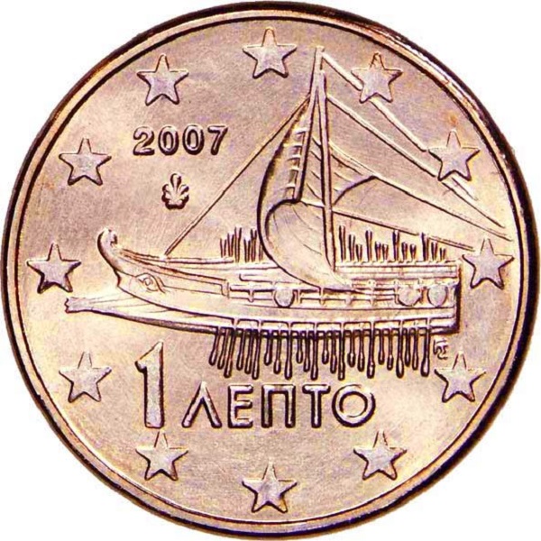 Greece 1 Euro cent (2007) KM#