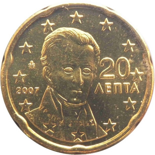 Greece 20 Euro cent (2007) KM#