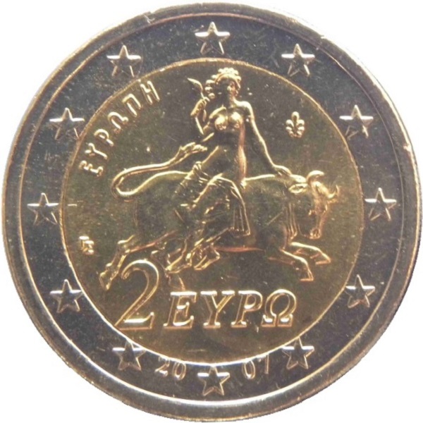 Greece 2 Euro (2007) KM#