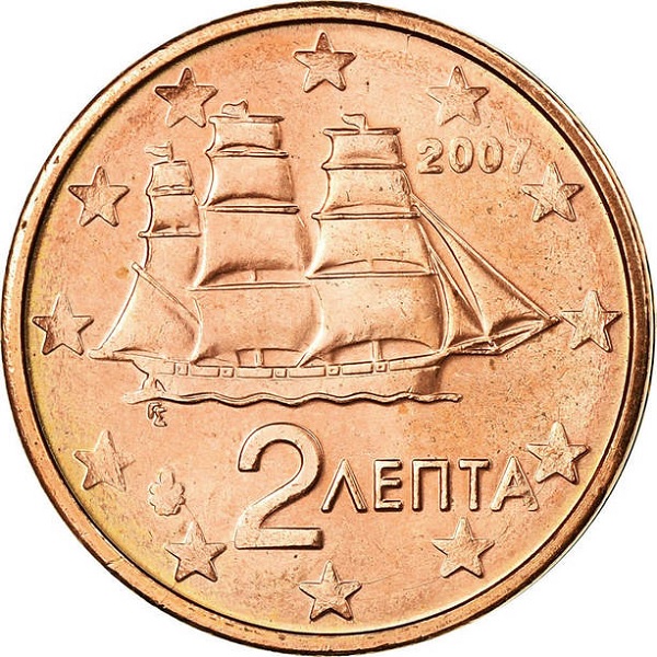 Greece 2 Euro cent (2007) KM#