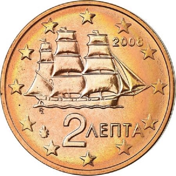 Греция 2 Евро цент (2008) KM#