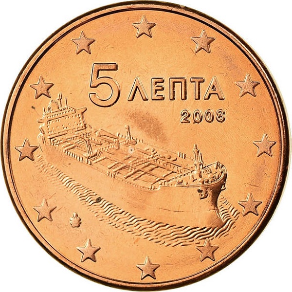 Греция 5 Евро цент (2008) KM#
