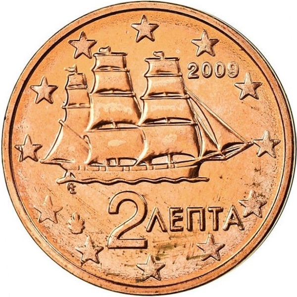 Греция 2 Евро цент (2009) KM#
