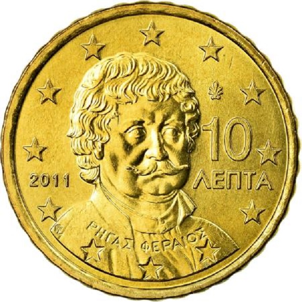Греция 10 Евро цент (2011) KM#