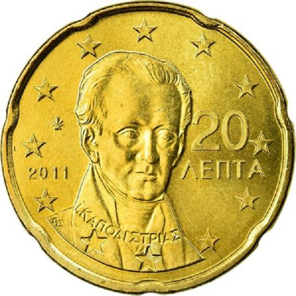Greece 20 Euro cent (2011) KM#