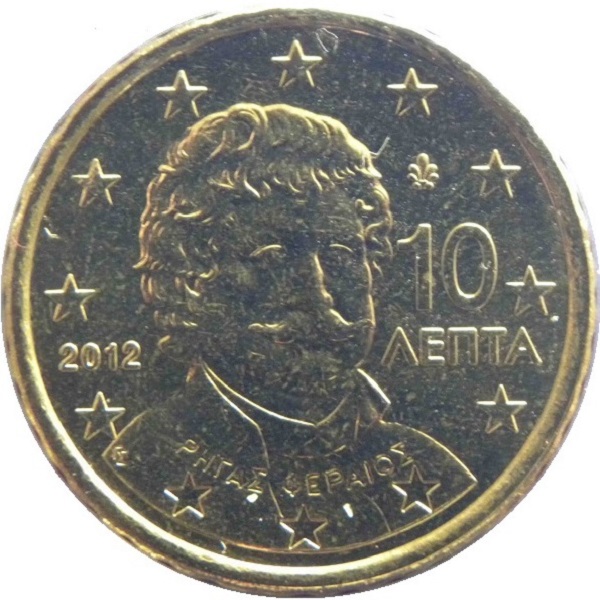Греция 10 Евро цент (2012) KM#