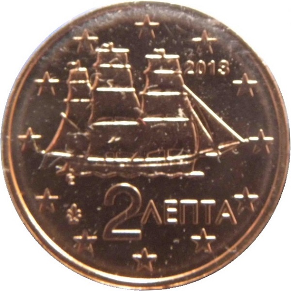 Греция 2 Евро цент (2013) KM#