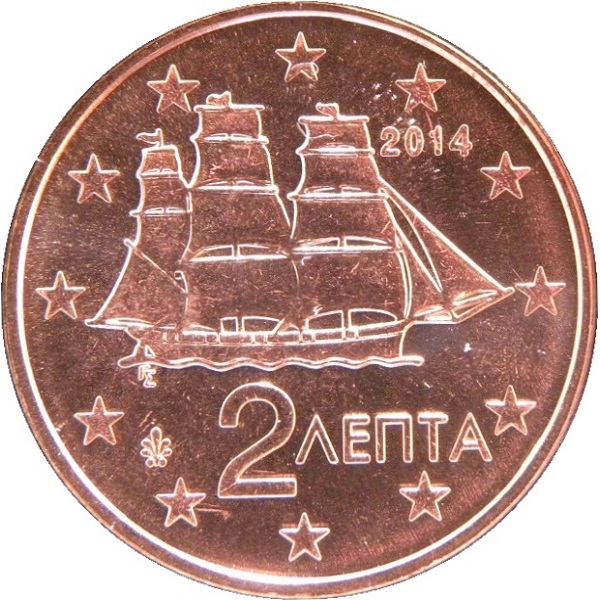 Греция 2 Евро цент (2014) KM#