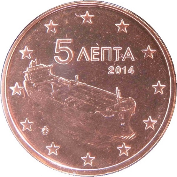 Греция 5 Евро цент (2014) KM#