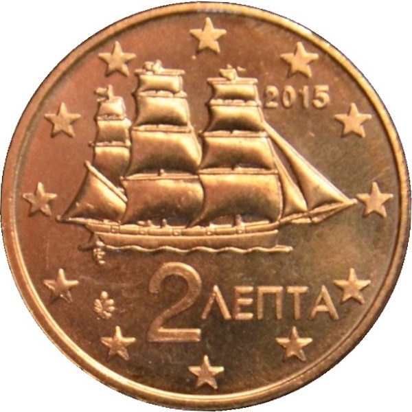 Греция 2 Евро цент (2015) KM#