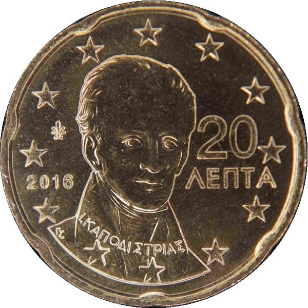 Греция 20 Евро цент (2016) KM#