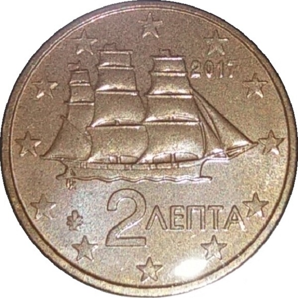 Греция 2 Евро цент (2017) KM#