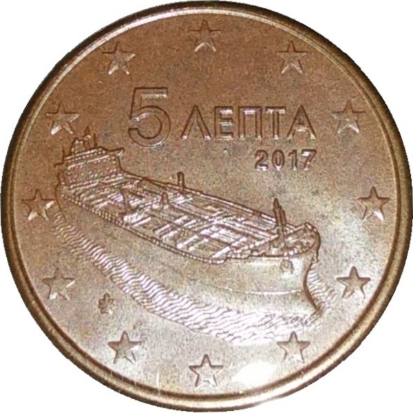 Греция 5 Евро цент (2017) KM#