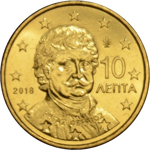 Греция 10 Евро цент (2018) KM#