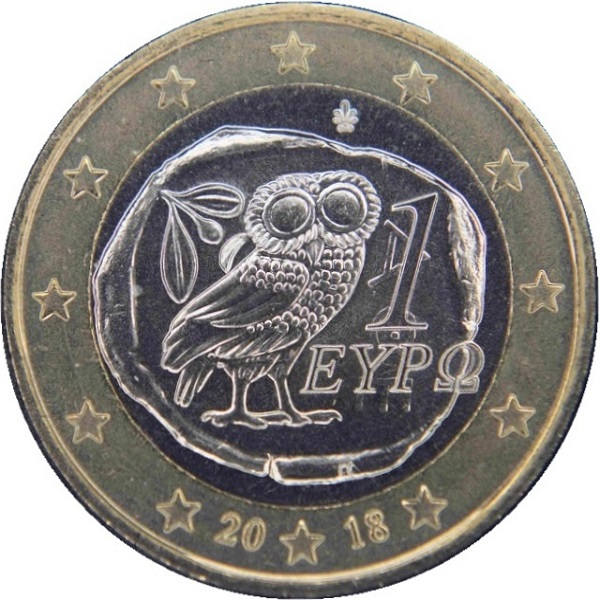 Греция 1 Евро (2018) KM#