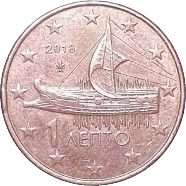 Греция 1 Евро цент (2018) KM#
