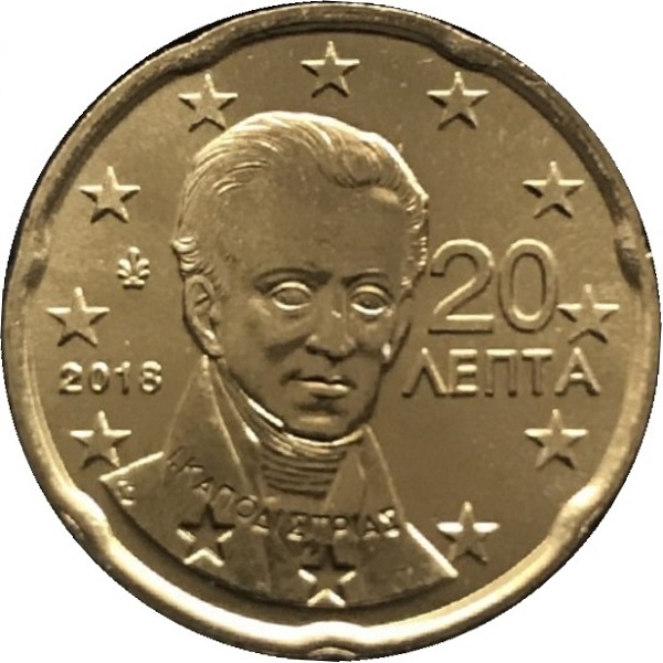 Греция 20 Евро цент (2018) KM#