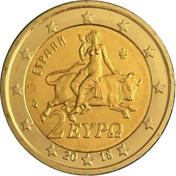 Греция 2 Евро (2018) KM#