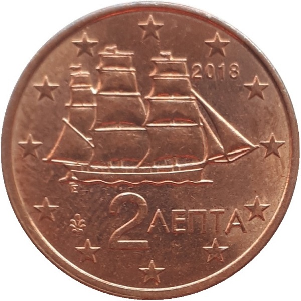 Греция 2 Евро цент (2018) KM#