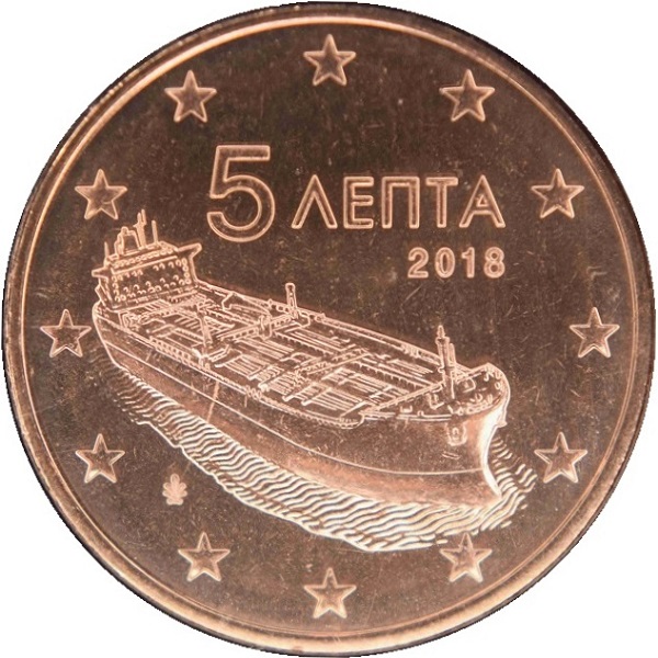 Греция 5 Евро цент (2018) KM#