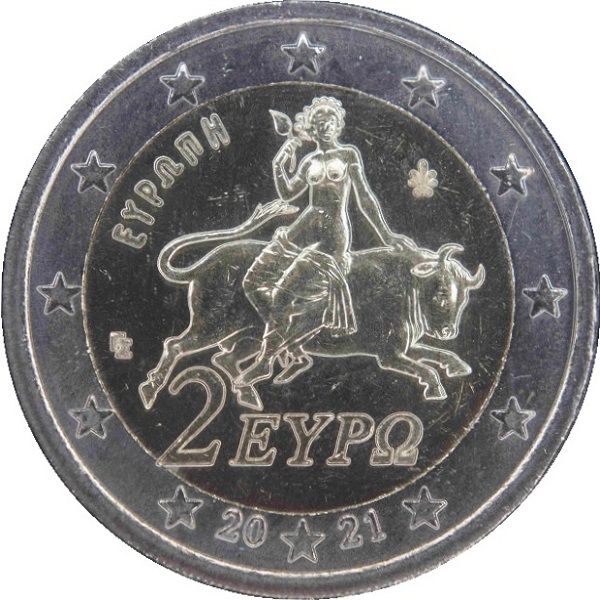 Греция 2 Евро (2021) KM#