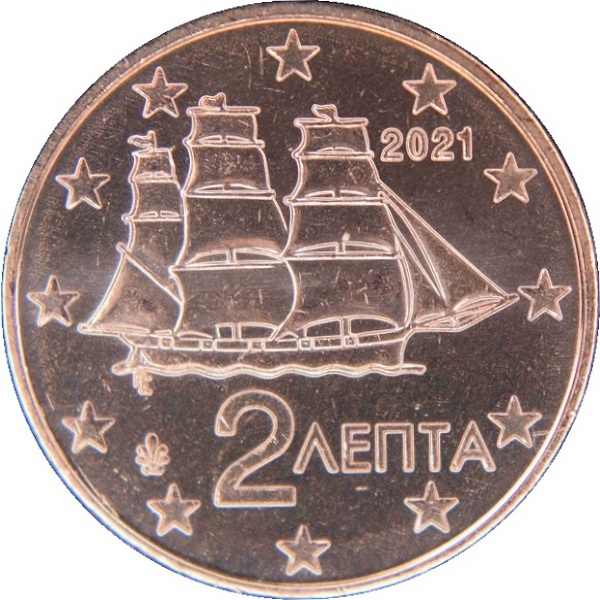 Греция 2 Евро цент (2021) KM#