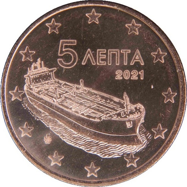 Греция 5 Евро цент (2021) KM#